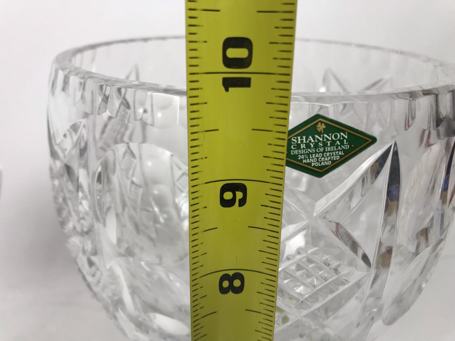 Pair Of Large Footed Crystal Bowls - One Has Shannon Crystal Irish Tag 10H X 6W - LJE [Photo 11]