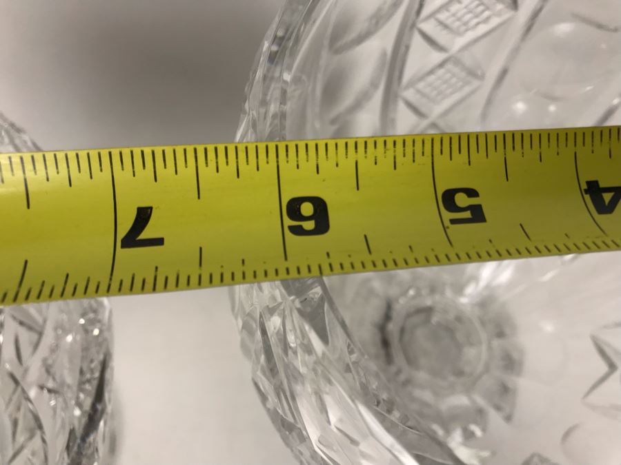 Pair Of Large Footed Crystal Bowls - One Has Shannon Crystal Irish Tag 10H X 6W - LJE [Photo 12]
