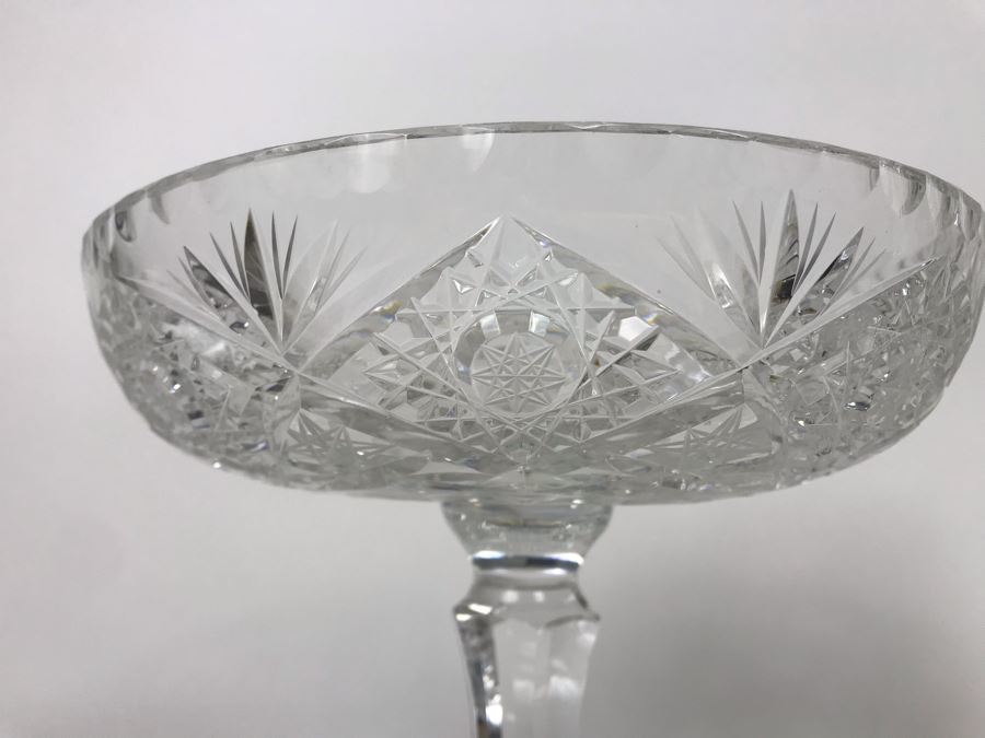 Pair Of Large Footed Crystal Bowls - One Has Shannon Crystal Irish Tag 10H X 6W - LJE [Photo 8]