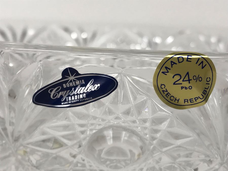 Pair Of New Bohemia Czech Republic Hand Cut Crystal Bowls With Original Tags 10W - LJE [Photo 4]