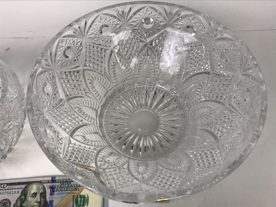 Pair Of New Bohemia Czech Republic Hand Cut Crystal Bowls With Original Tags 10W - LJE [Photo 7]