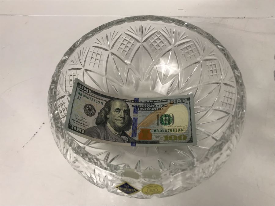 Pair Of New Bohemia Czech Republic Hand Cut Crystal Bowls With Original Tags 10W - LJE [Photo 12]