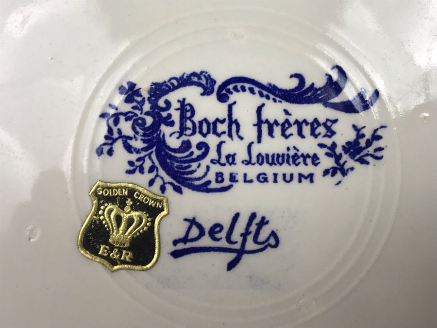 Large 15R Boch Freres Belgium Delfts Plate - LJE [Photo 9]