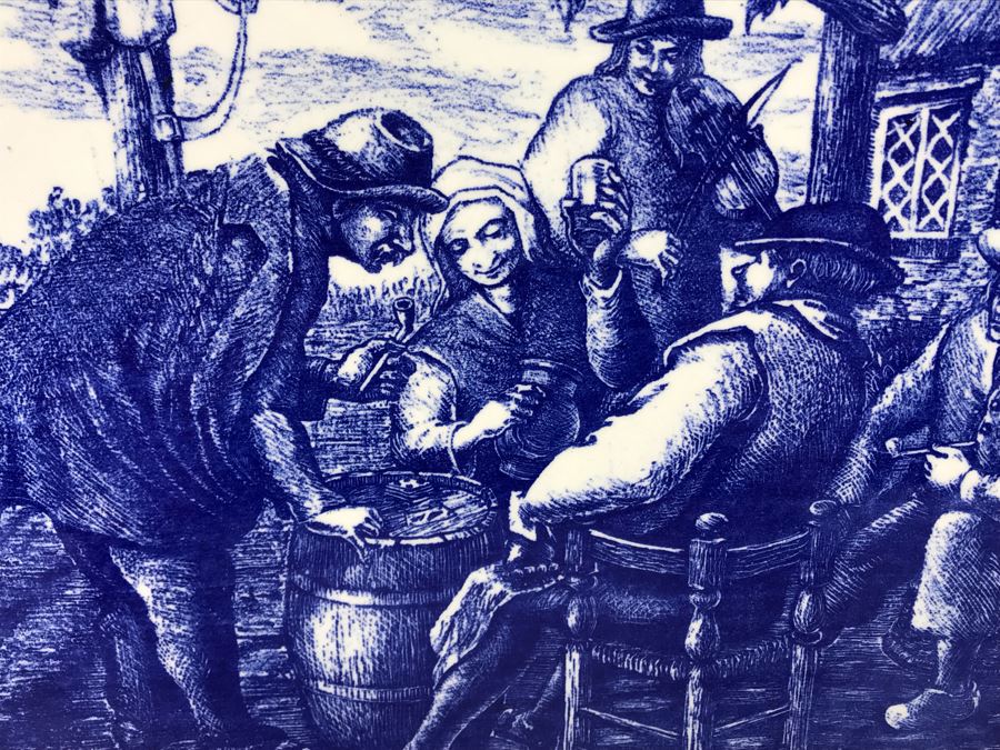 Large 15R Boch Freres Belgium Delfts Plate - LJE [Photo 6]