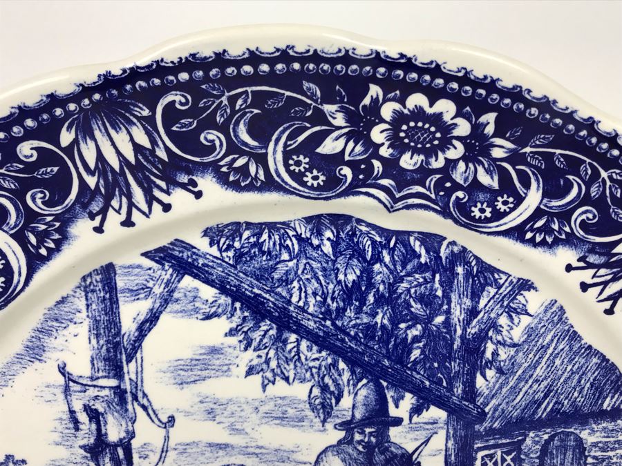 Large 15R Boch Freres Belgium Delfts Plate - LJE [Photo 3]