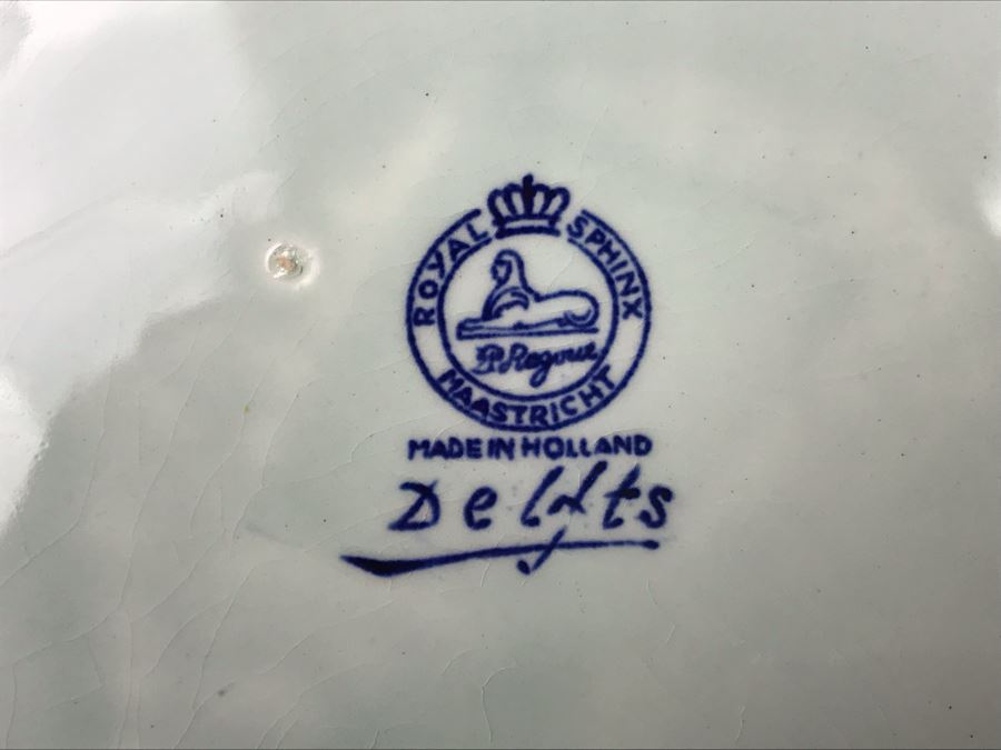 Large 15.5R Royal Sphinx Holland Delfts Plate - LJE [Photo 9]