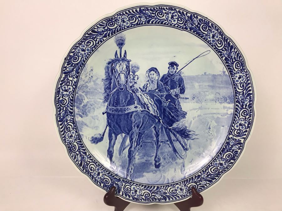 Large 15.5R Royal Sphinx Holland Delfts Plate - LJE [Photo 2]