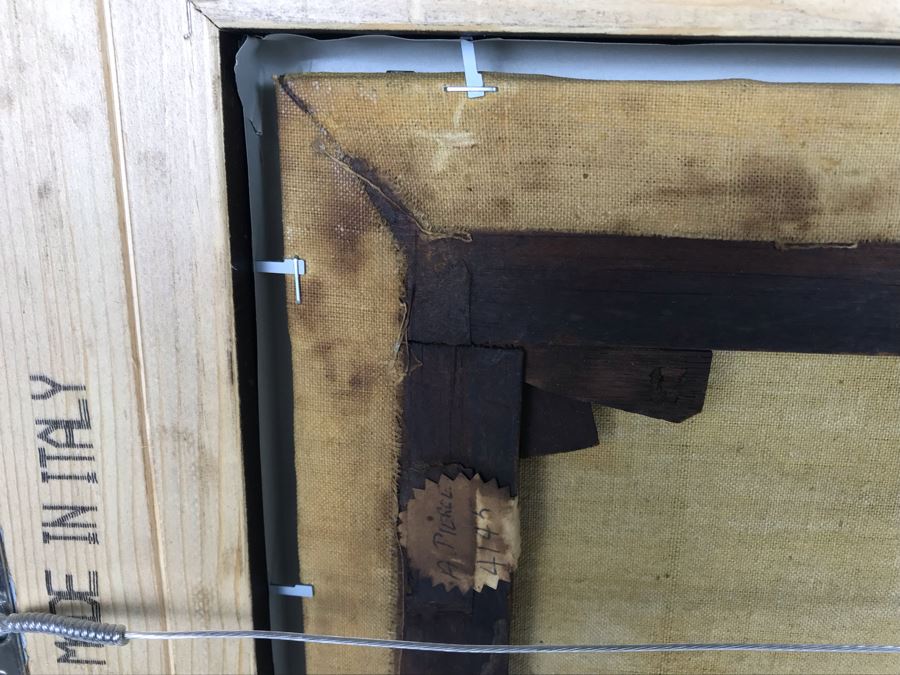 Old Signed Original Painting Of Canal Scene With A. Pierce Label On Back In Wooden Italian Frame - LJE [Photo 14]