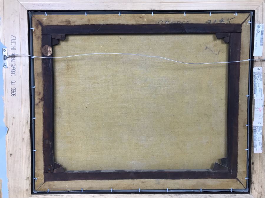 Old Signed Original Painting Of Canal Scene With A. Pierce Label On Back In Wooden Italian Frame - LJE [Photo 10]