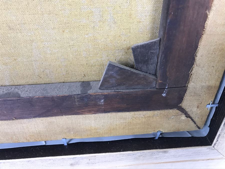 Old Signed Original Painting Of Canal Scene With A. Pierce Label On Back In Wooden Italian Frame - LJE [Photo 16]