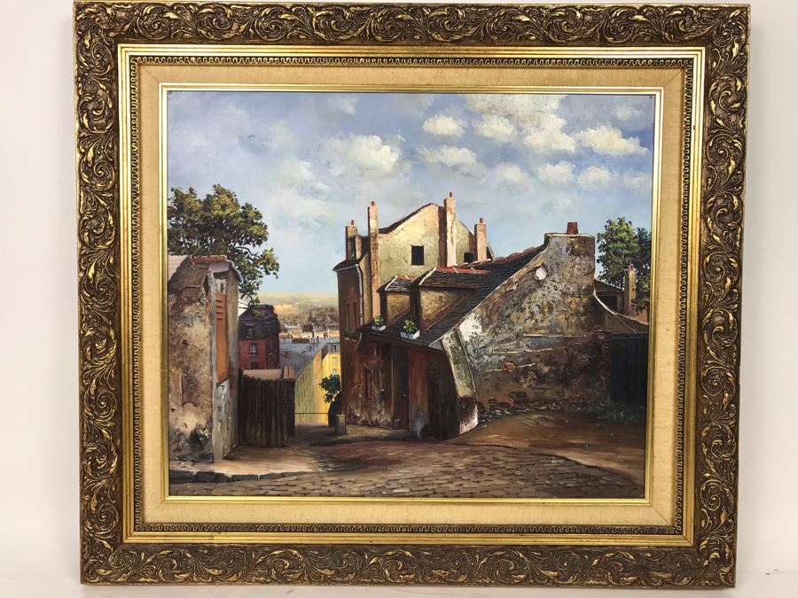 Original Signed Oil Painting On Canvas By Henri Trando - Maison De Mimi - Pinson, Montmarte 21 X 18 - LJE [Photo 2]