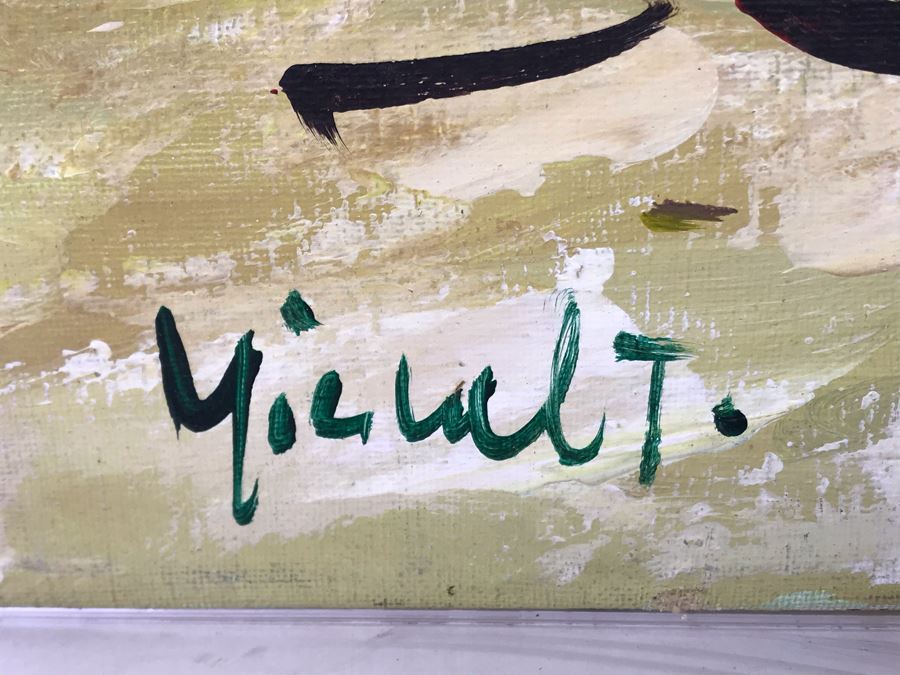 Original Signed Oil Painting On Canvas By Michel T (Thomas) Paris France Big Eye Girl 12 X 24 - LJE [Photo 8]