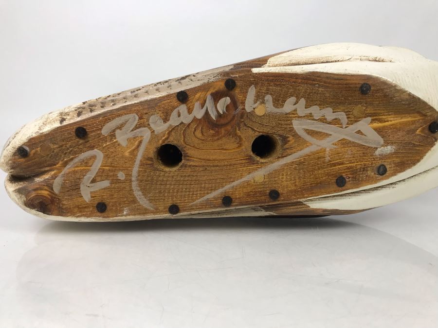 Huge Hand Carved Solid Wood Goose Hand Painted Signed R. Beauchamp Underneath 30L X 17H - LJE [Photo 10]