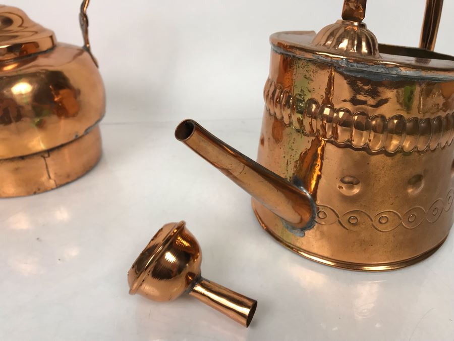 Copper Teapot And Copper Watering Can - LJE [Photo 5]