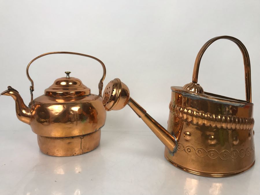Copper Teapot And Copper Watering Can - LJE