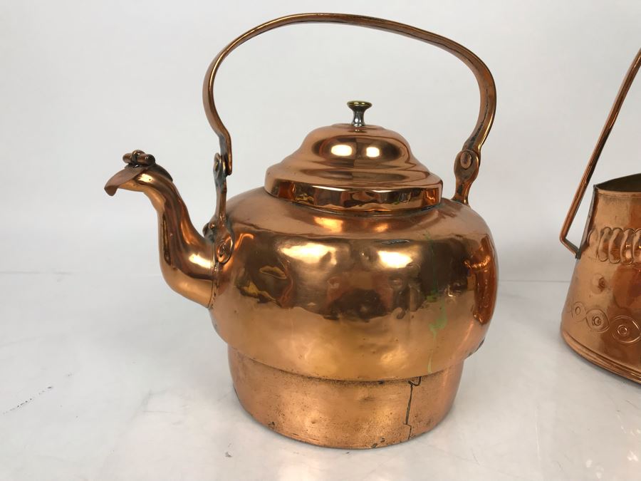 Copper Teapot And Copper Watering Can - LJE [Photo 8]