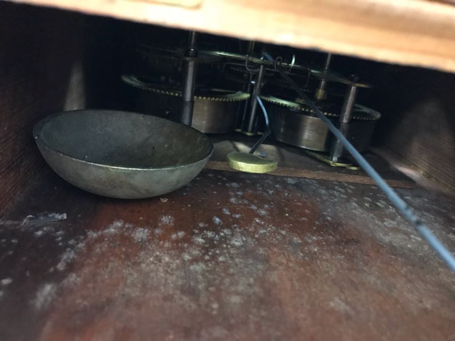 Vintage Wooden Inlay Wall Clock 17W X 28H - LJE [Photo 7]