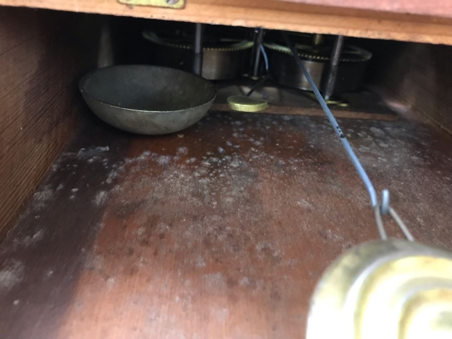 Vintage Wooden Inlay Wall Clock 17W X 28H - LJE [Photo 6]