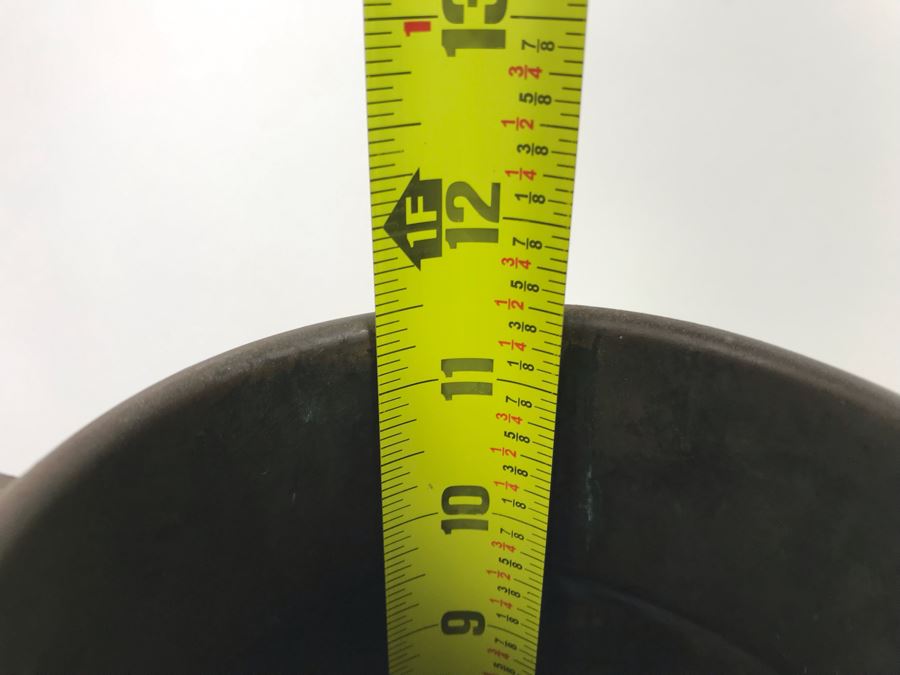 Vintage Large Metal Can With Handle 11.5H And Pair Of Metal Duck Heads - LJE [Photo 10]