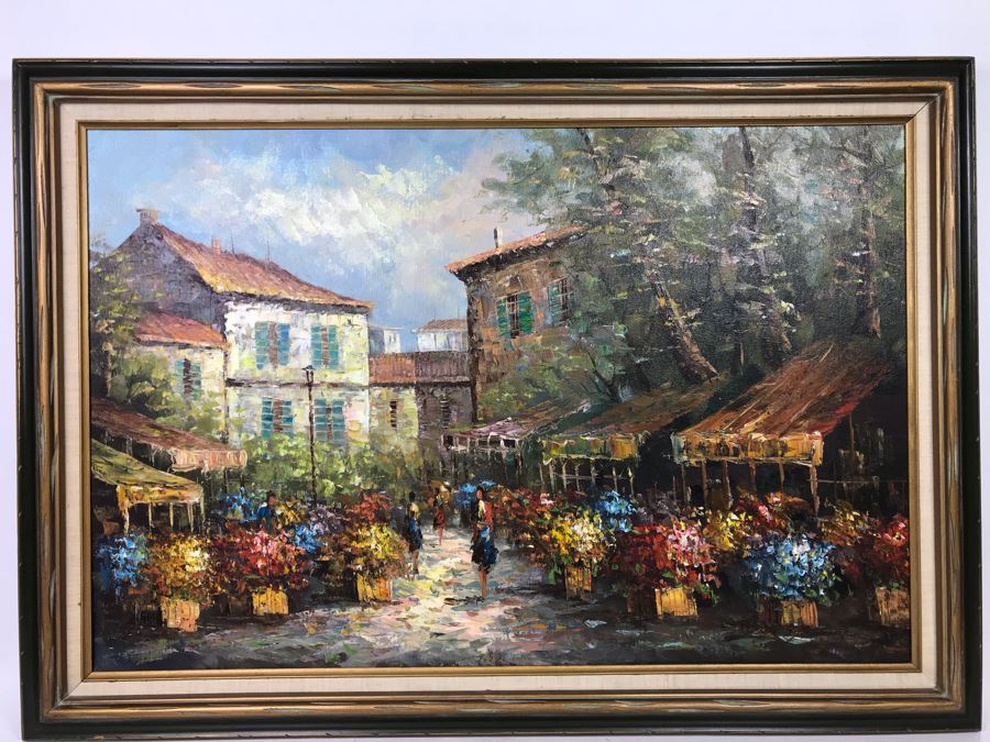 Original Signed Oil Painting On Canvas Signed Jean M. 36 X 24 - LJE [Photo 1]