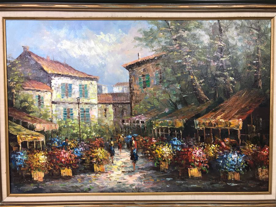Original Signed Oil Painting On Canvas Signed Jean M. 36 X 24 - LJE [Photo 3]