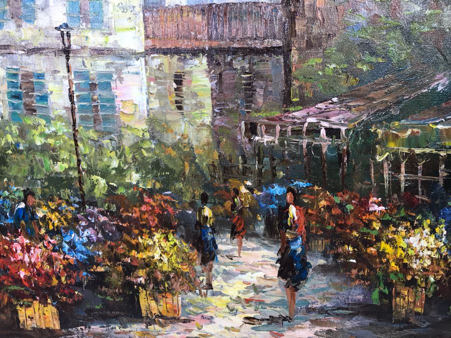 Original Signed Oil Painting On Canvas Signed Jean M. 36 X 24 - LJE [Photo 6]