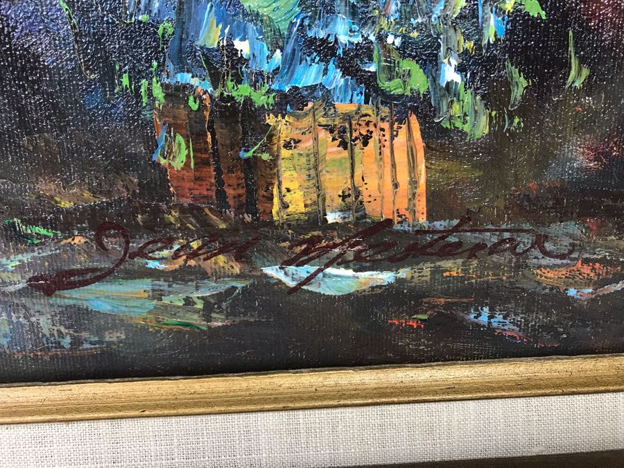 Original Signed Oil Painting On Canvas Signed Jean M. 36 X 24 - LJE [Photo 8]