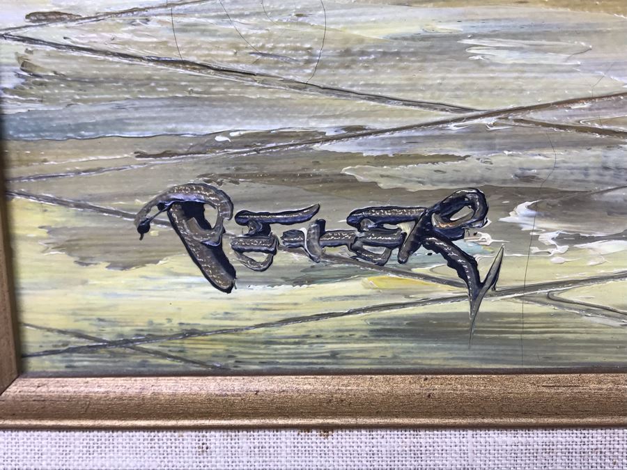 Original Signed Oil Painting On Canvas Signed Peter 28 X 24 - LJE [Photo 8]