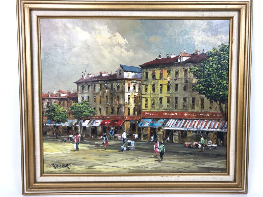 Original Signed Oil Painting On Canvas Signed Peter 28 X 24 - LJE [Photo 2]