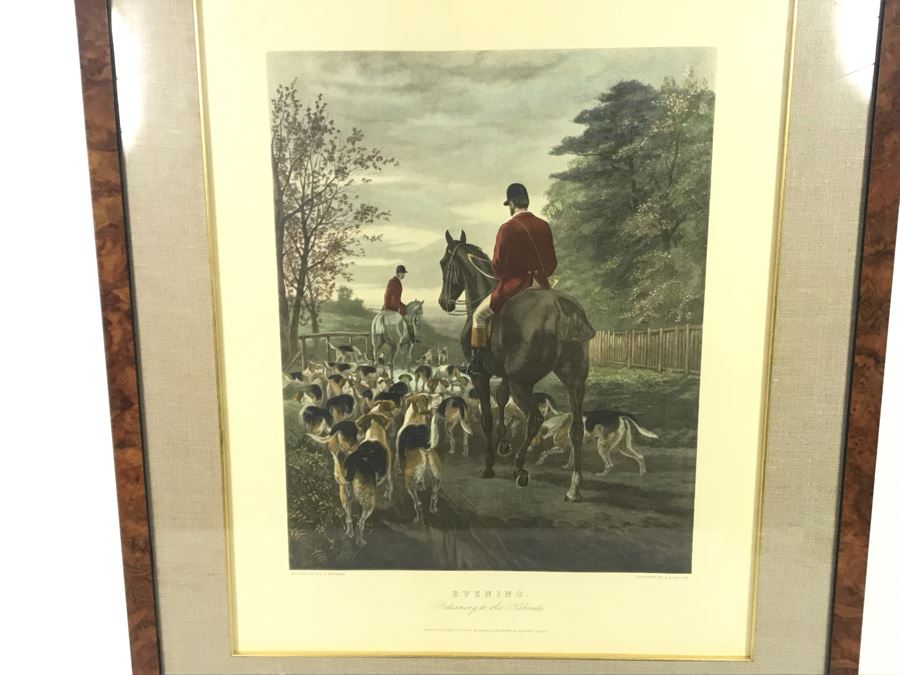 E. G. Hester Etching Based On Painting By E.A.S. Douglas Titled 'Evening - Returning To The Kennels' London, England Published 1877 By Arthur Ackermann In Classy Frame 28 X 34 - LJE [Photo 5]