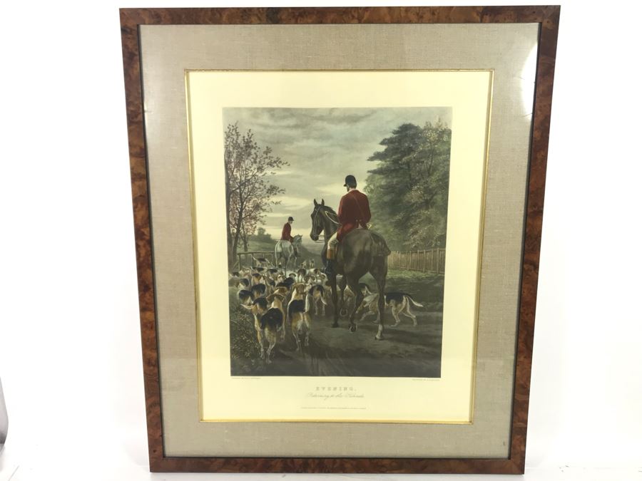 E. G. Hester Etching Based On Painting By E.A.S. Douglas Titled 'Evening - Returning To The Kennels' London, England Published 1877 By Arthur Ackermann In Classy Frame 28 X 34 - LJE [Photo 1]