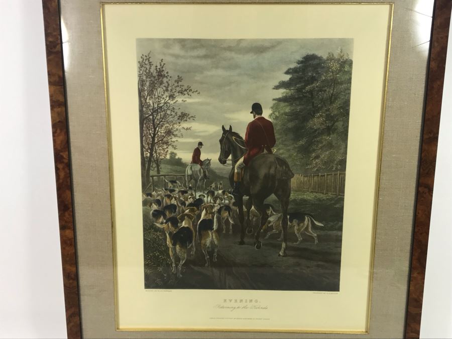 E. G. Hester Etching Based On Painting By E.A.S. Douglas Titled 'Evening - Returning To The Kennels' London, England Published 1877 By Arthur Ackermann In Classy Frame 28 X 34 - LJE [Photo 4]