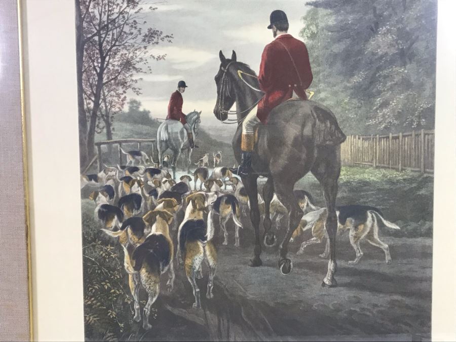 E. G. Hester Etching Based On Painting By E.A.S. Douglas Titled 'Evening - Returning To The Kennels' London, England Published 1877 By Arthur Ackermann In Classy Frame 28 X 34 - LJE [Photo 6]