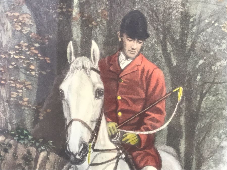 E. G. Hester Etching Based On Painting By E.A.S. Douglas Titled 'Morning - Going To Cover' London, England Published 1877 By Arthur Ackermann In Classy Frame 28 X 34 - LJE [Photo 7]