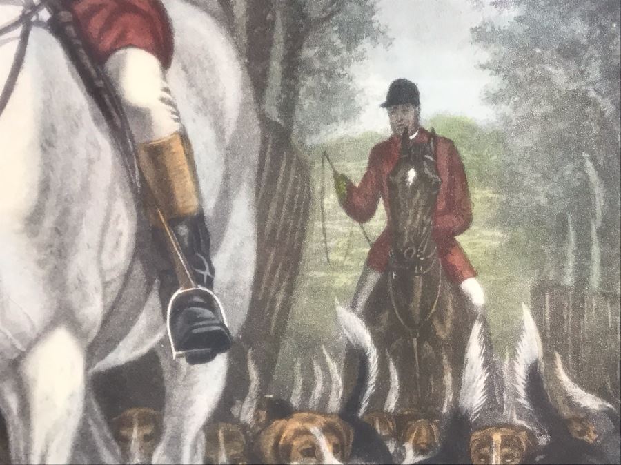 E. G. Hester Etching Based On Painting By E.A.S. Douglas Titled 'Morning - Going To Cover' London, England Published 1877 By Arthur Ackermann In Classy Frame 28 X 34 - LJE [Photo 9]