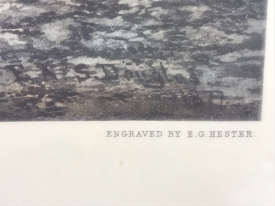E. G. Hester Etching Based On Painting By E.A.S. Douglas Titled 'Morning - Going To Cover' London, England Published 1877 By Arthur Ackermann In Classy Frame 28 X 34 - LJE [Photo 12]