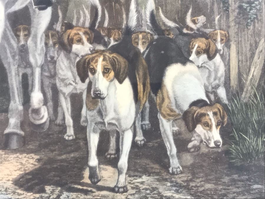 E. G. Hester Etching Based On Painting By E.A.S. Douglas Titled 'Morning - Going To Cover' London, England Published 1877 By Arthur Ackermann In Classy Frame 28 X 34 - LJE [Photo 8]