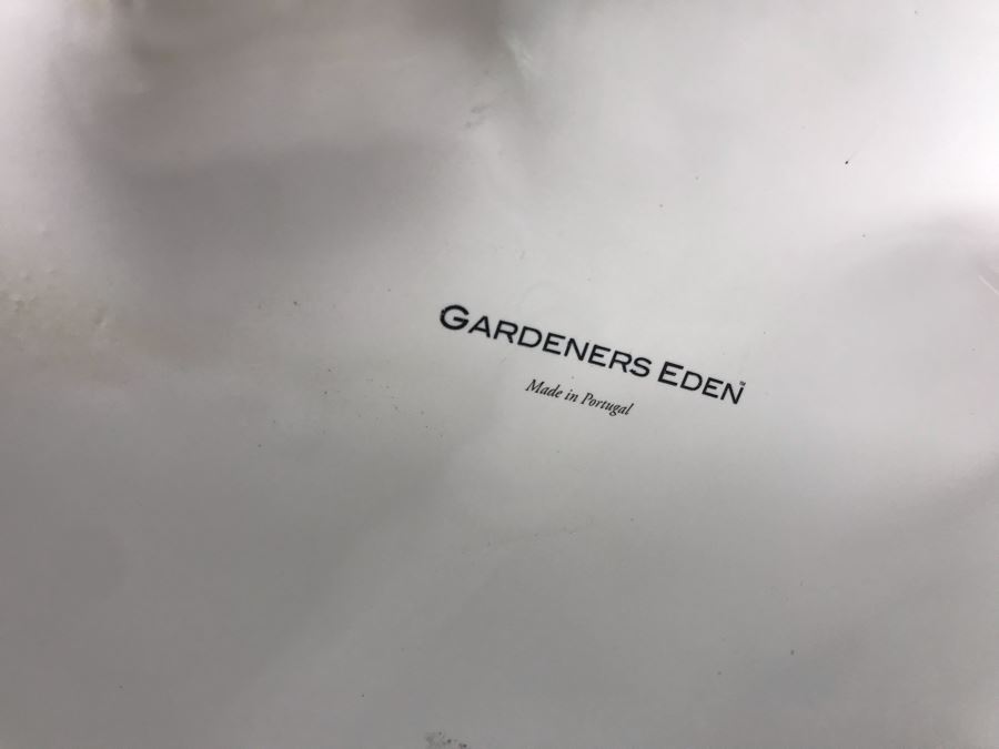 White Italian Footed Shell Bowl, Pair Of Italian Florence Plastic Wastebaskets And White Portugal Gardeners Eden Plant Pot - LJE [Photo 7]