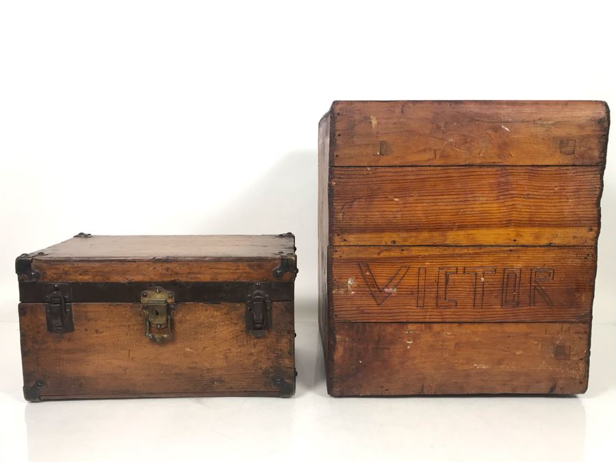 Vinage Wooden Handmade Trunk And Box [Photo 1]