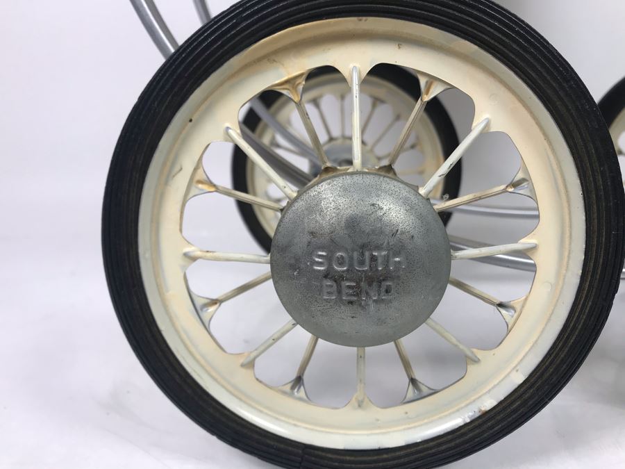 Vintage South Bend White Wicker Child's Toy Baby Carriage 26L X 27H X 12W - LJE [Photo 6]