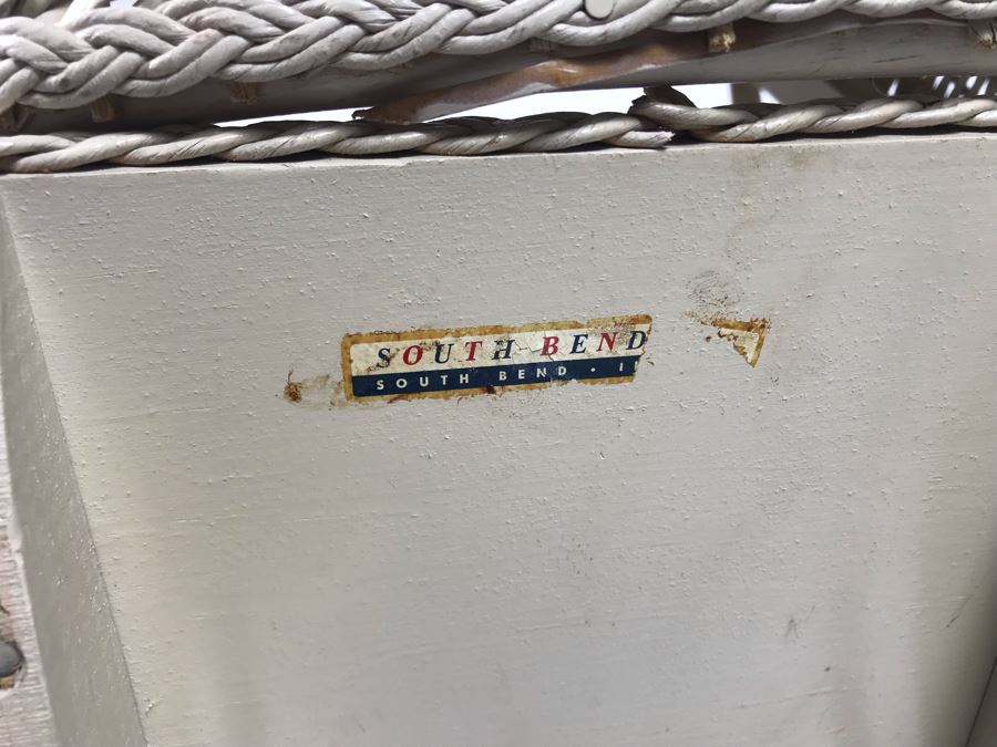 Vintage South Bend White Wicker Child's Toy Baby Carriage 26L X 27H X 12W - LJE [Photo 5]