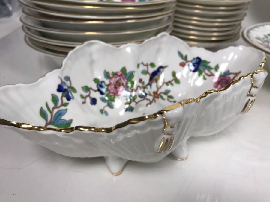 New Set Of Aynsley Gold Rim Fine English Bone China Pembroke Pattern Over 60 Pieces Some With Tags - LJE [Photo 13]