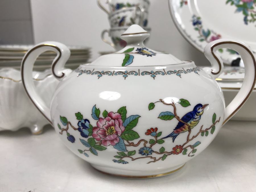 New Set Of Aynsley Gold Rim Fine English Bone China Pembroke Pattern Over 60 Pieces Some With Tags - LJE [Photo 7]