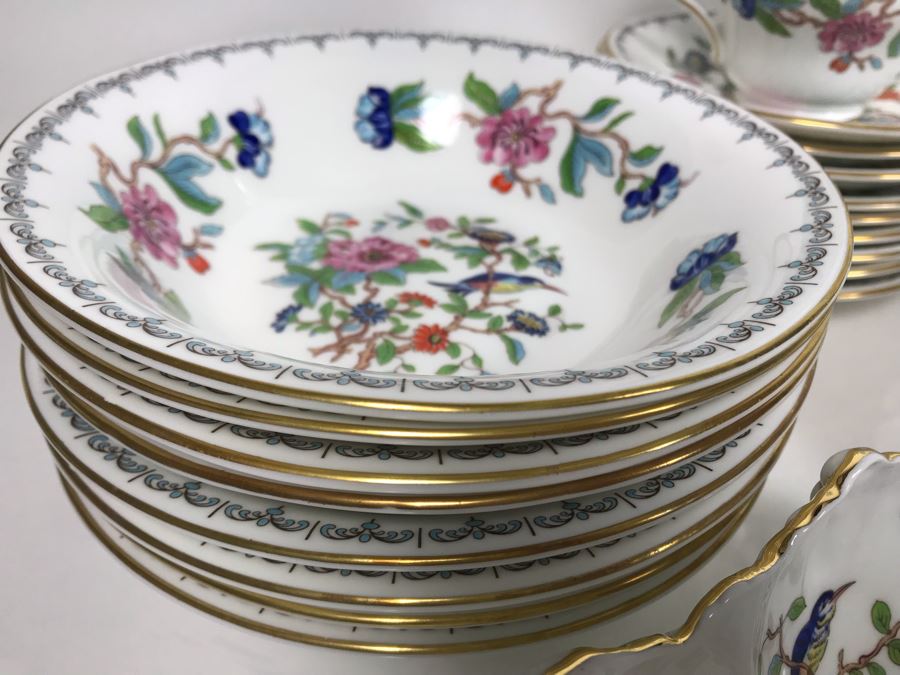 New Set Of Aynsley Gold Rim Fine English Bone China Pembroke Pattern Over 60 Pieces Some With Tags - LJE [Photo 15]