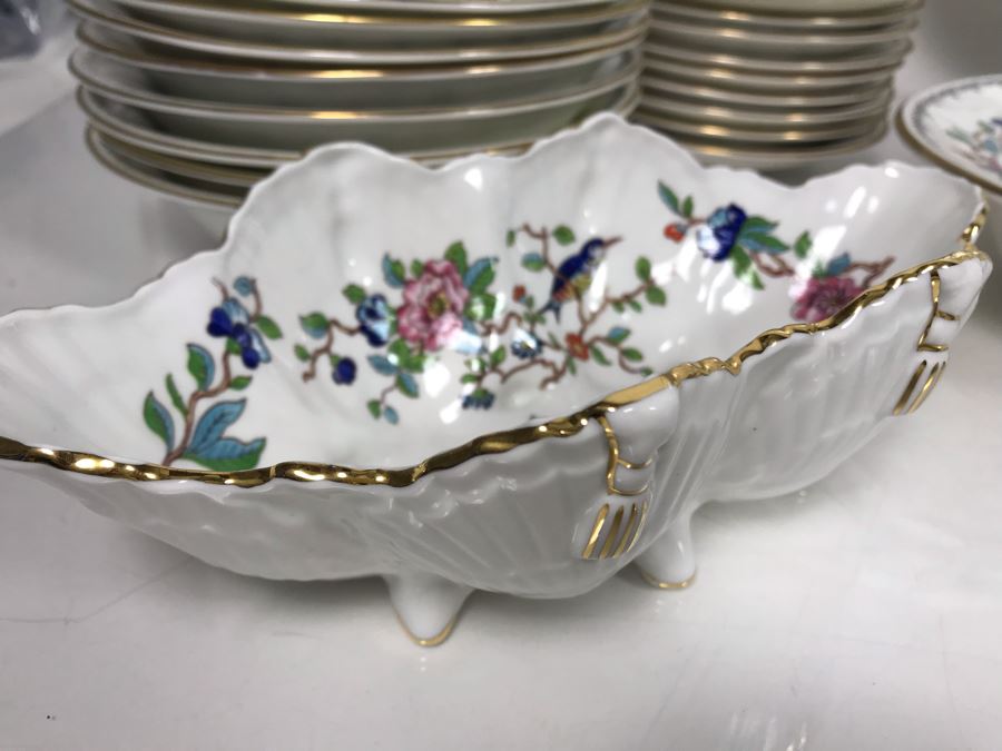 New Set Of Aynsley Gold Rim Fine English Bone China Pembroke Pattern Over 60 Pieces Some With Tags - LJE [Photo 14]