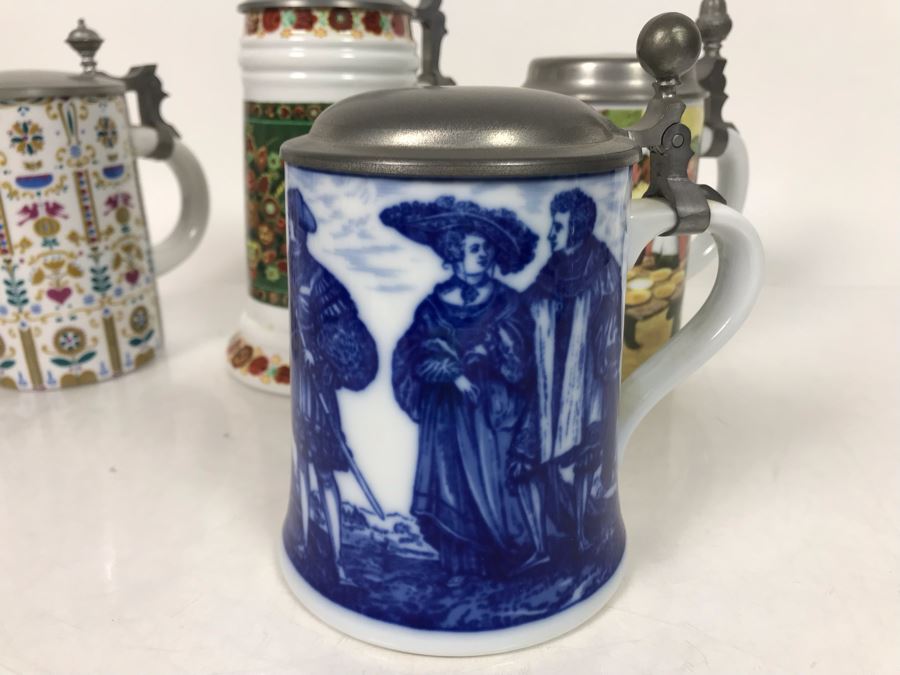 Collection Of (6) Vintage German Beer Steins Some Kaiser - LJE [Photo 9]