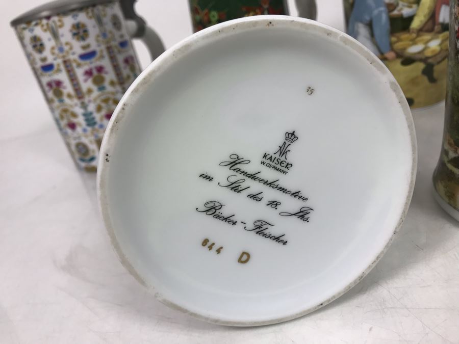 Collection Of (6) Vintage German Beer Steins Some Kaiser - LJE [Photo 5]