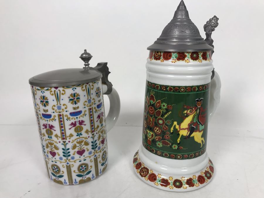 Collection Of (6) Vintage German Beer Steins Some Kaiser - LJE [Photo 16]