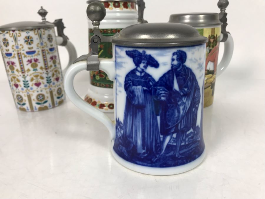Collection Of (6) Vintage German Beer Steins Some Kaiser - LJE [Photo 11]