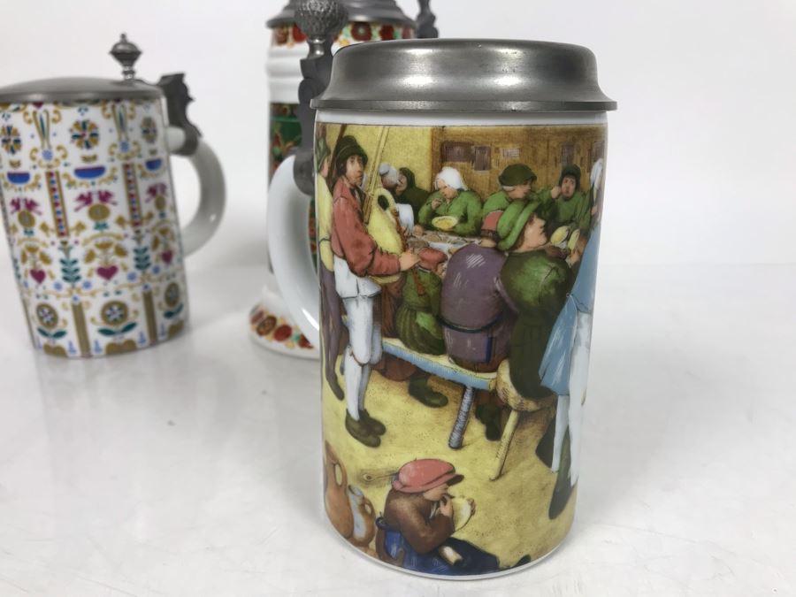 Collection Of (6) Vintage German Beer Steins Some Kaiser - LJE [Photo 14]
